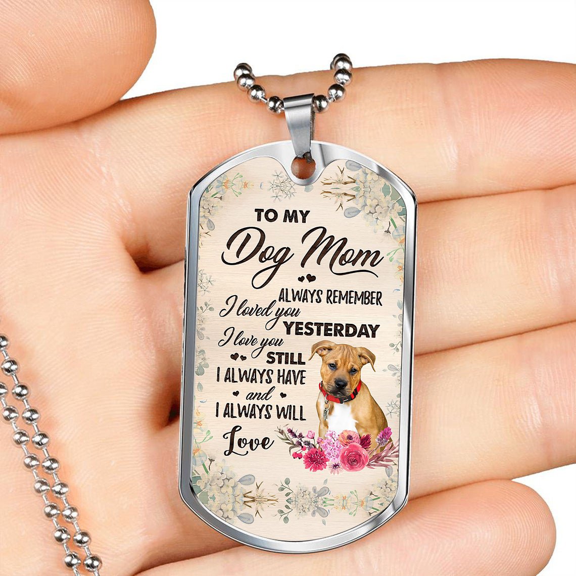 Dog Mom-Pitbull Boxer Mix-Luxury Necklace