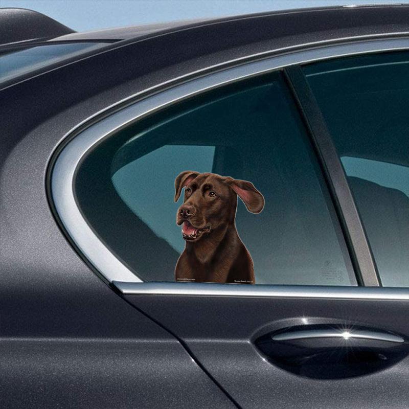 Chocolate Labrador-On The Move Window Car Sticker