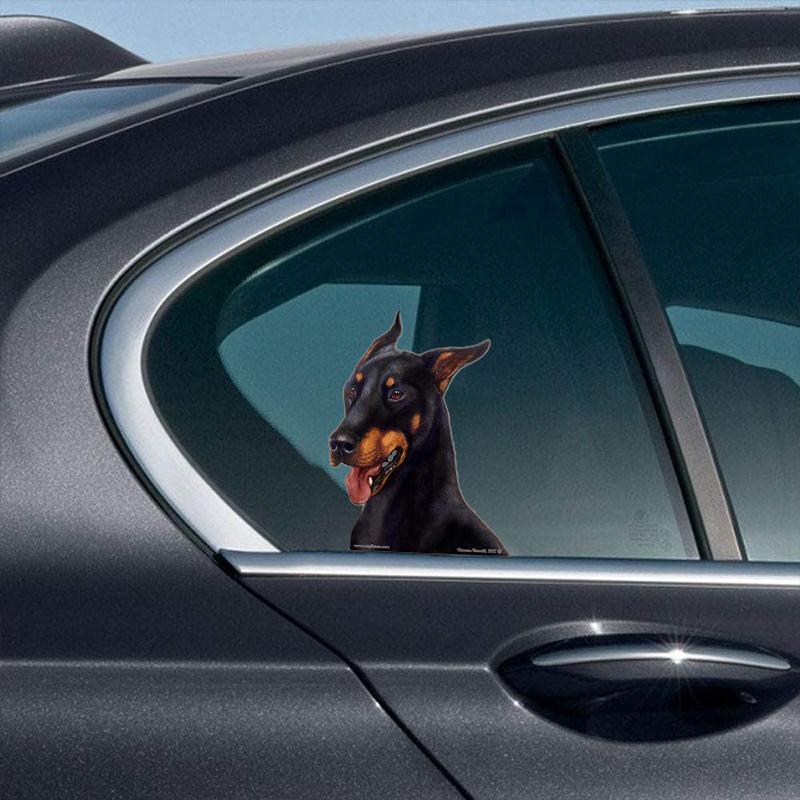 Doberman-On The Move Window Car Sticker