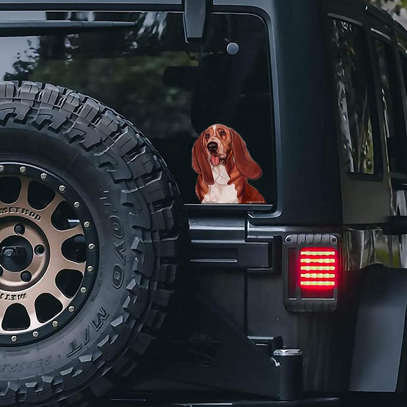 Basset Hound-On The Move Window Car Sticker