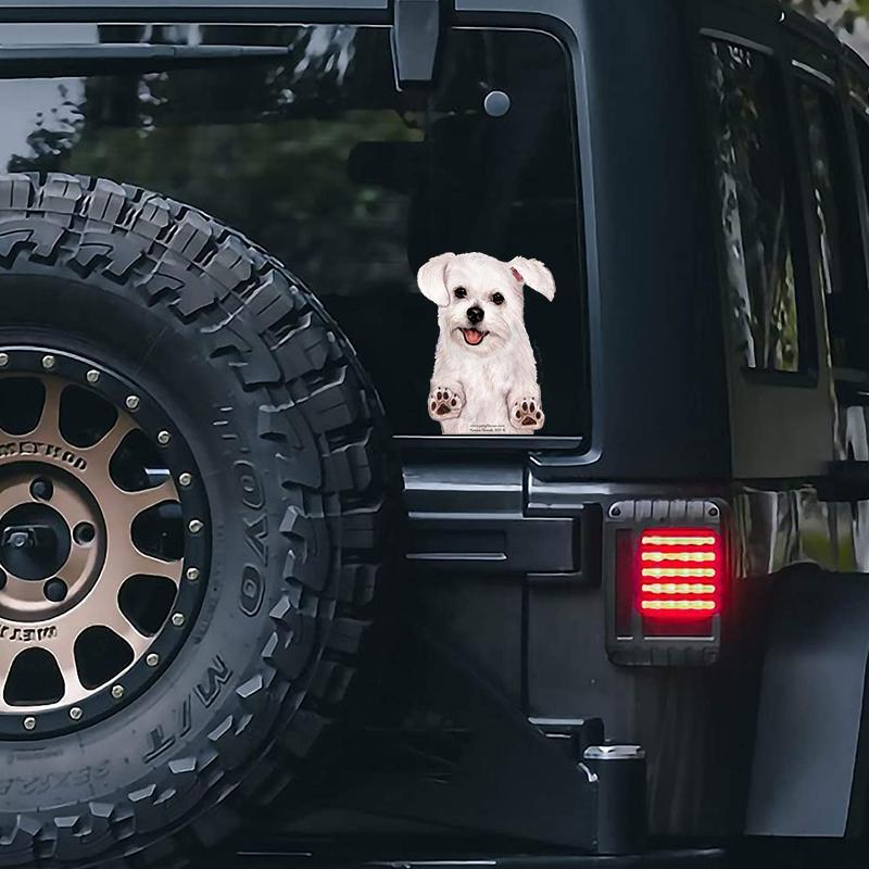 Maltese-On The Move Window Car Sticker