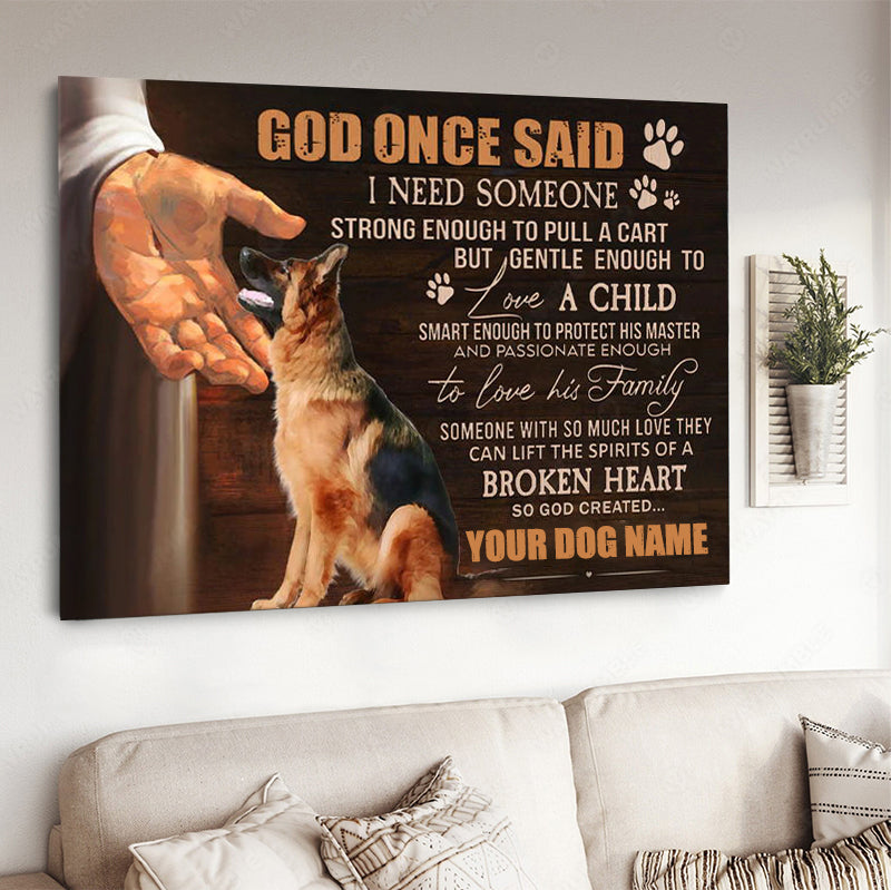 Personalized God's hand, So God created the Dog -Canvas Prints