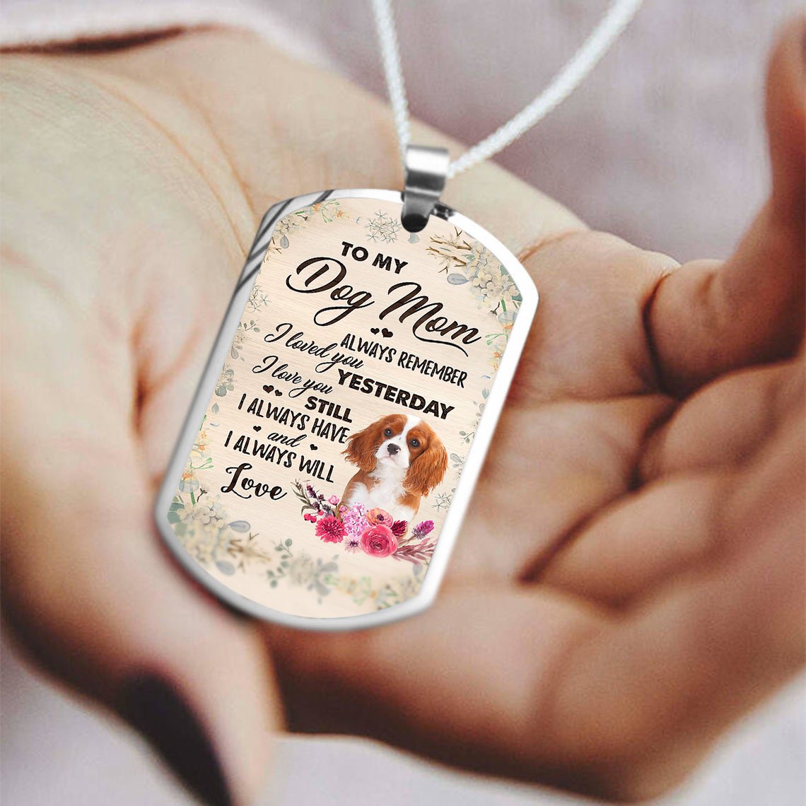 Dog Mom-Cavalier King Charles Spaniel 2-Luxury Necklace
