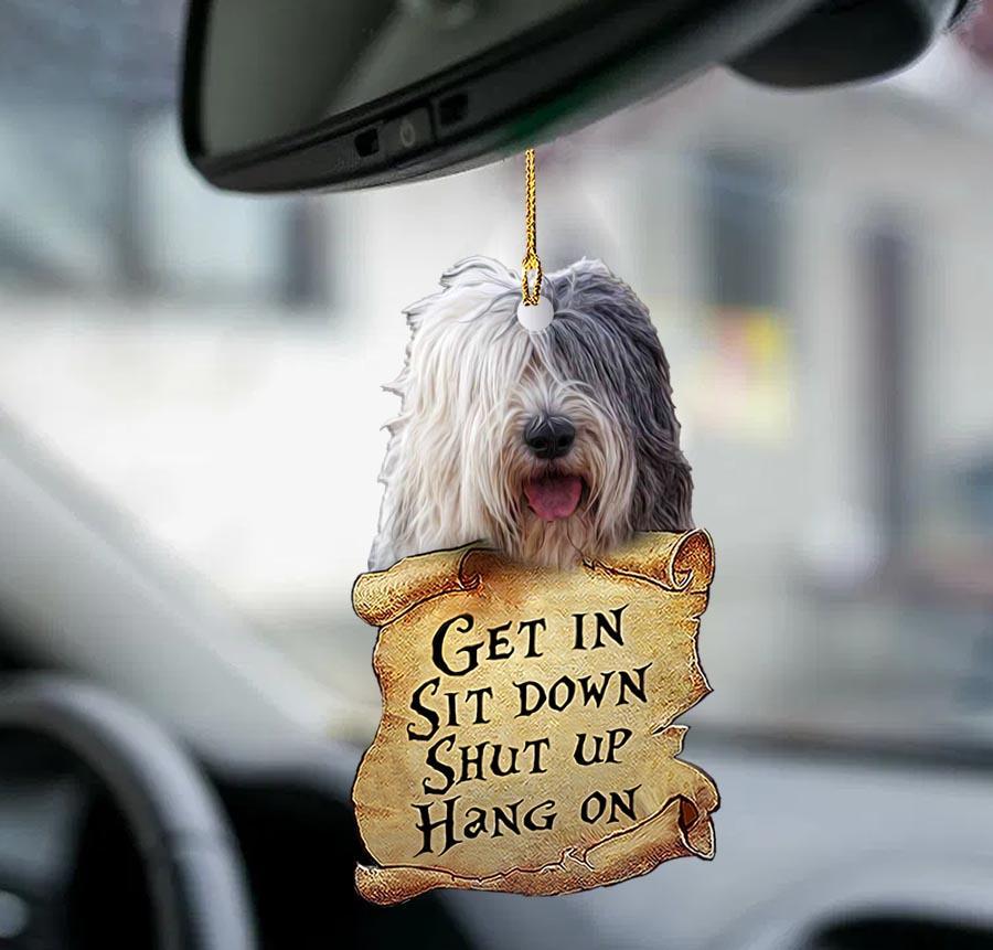 Old English Sheepdog get in two sided ornament