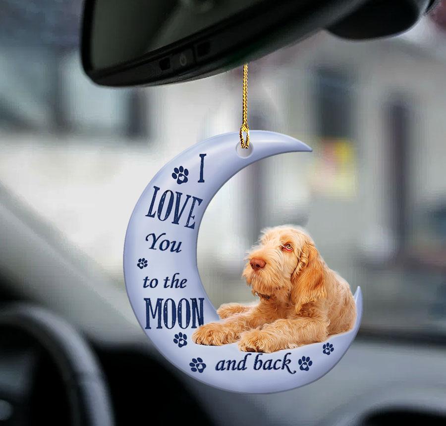 Italian Spinone moon back gift for Italian Spinone lover two sided ornament cus2