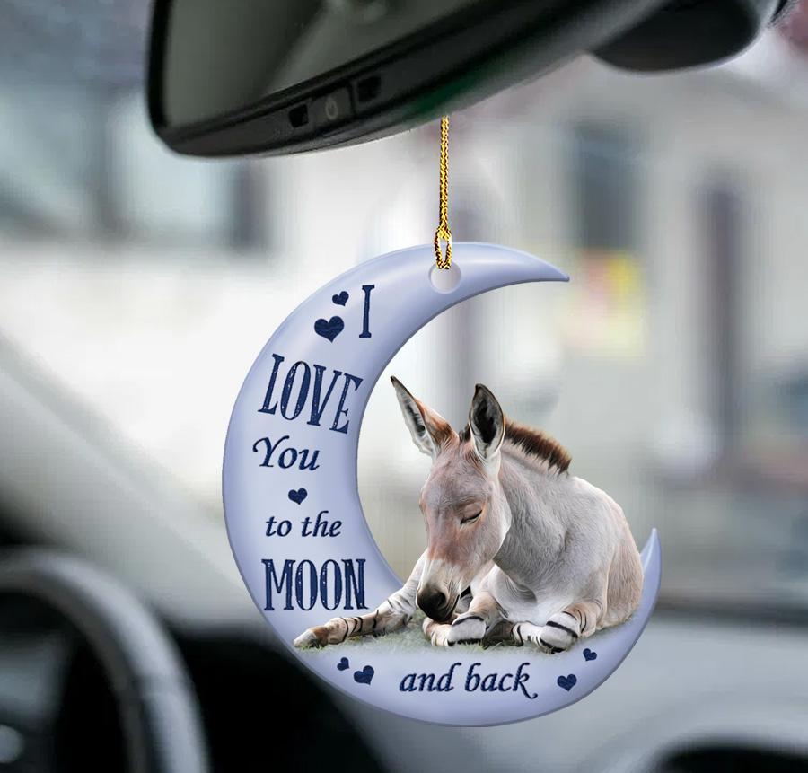 Donkey moon back donkey lover two sided ornament