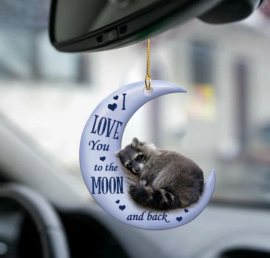 Raccoon moon back raccoon lover two sided ornament