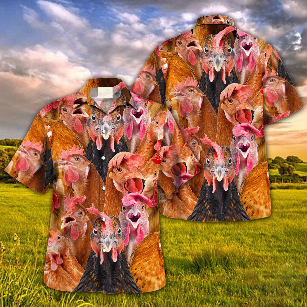 Chicken Flock Hawaiian Shirt