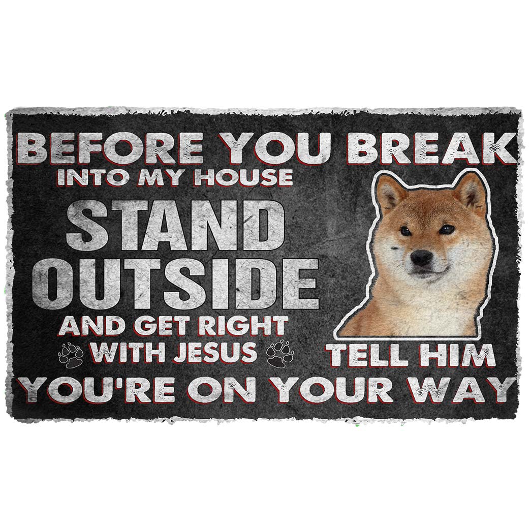 Noodever 3D Shiba Inu Before You Break Into My House Doormat