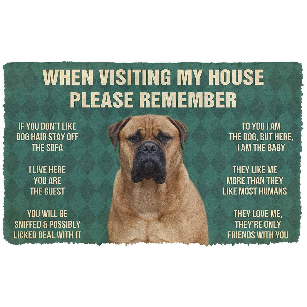 Noodever 3D Please Remember Bullmastiff Dogs House Rules Doormat