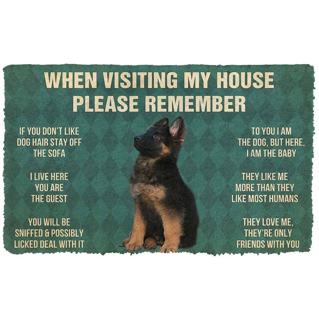 Noodever 3D Please Remember German Shepherd Puppy Dogs House Rules Doormat