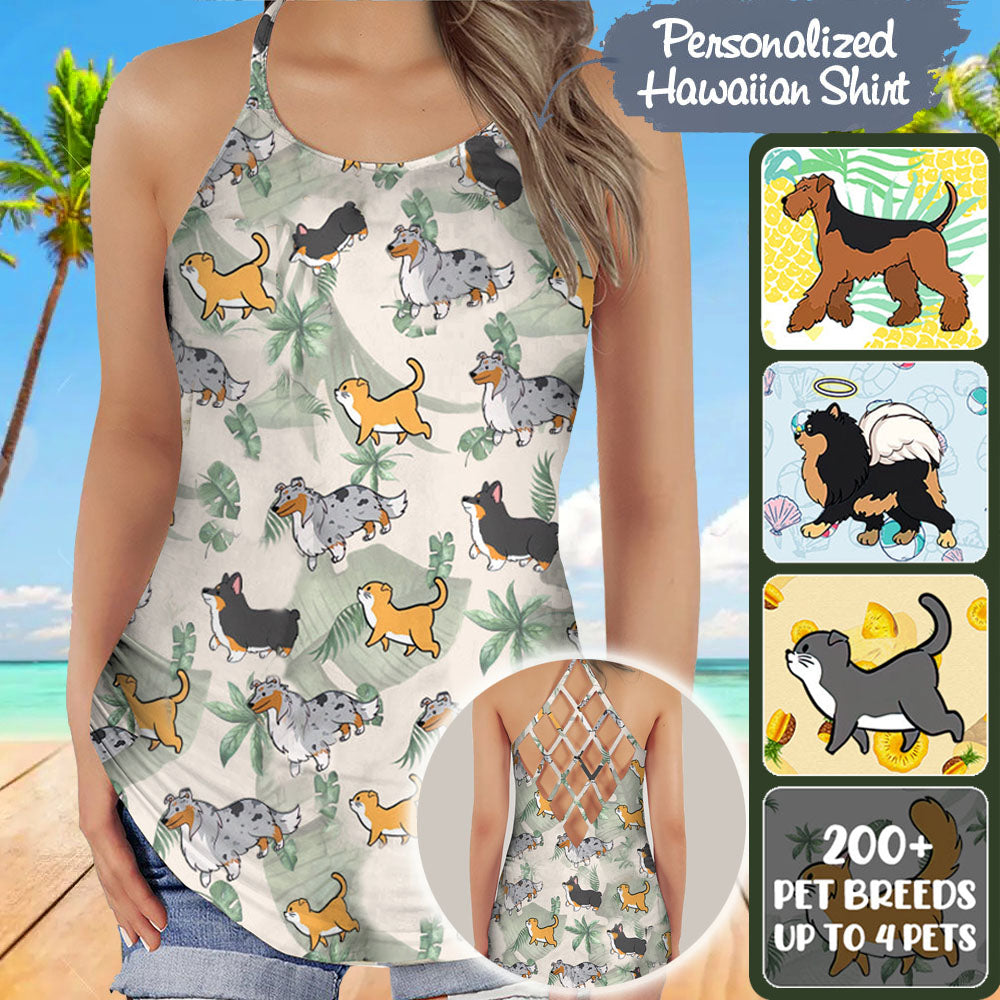 Dog &amp; Cat Hawaii Tank Top-Personalized Hawaii Tank Top