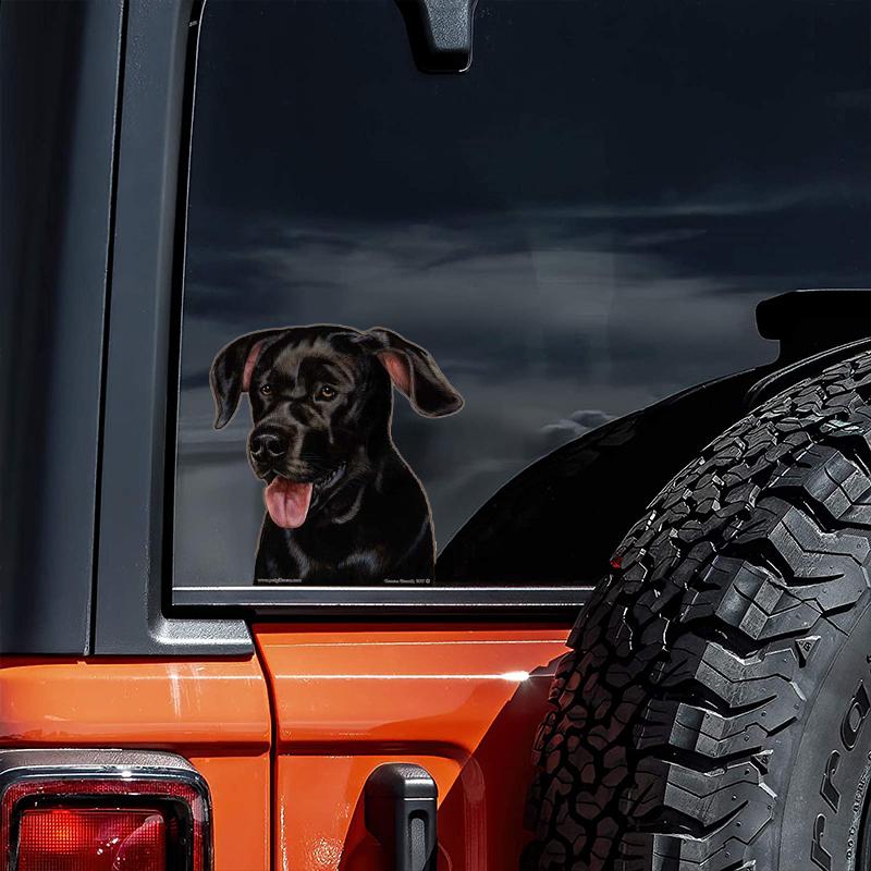 Black Labrador-On The Move Window Car Sticker