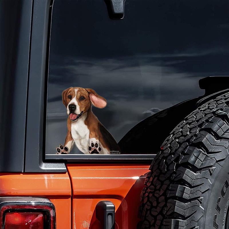 Beagle-On The Move Window Car Sticker
