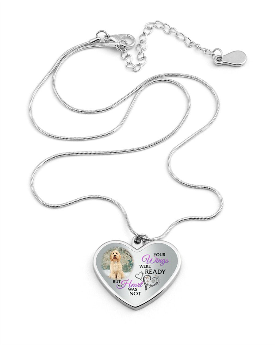 Cockapoo Your Wings Metallic Heart Necklace