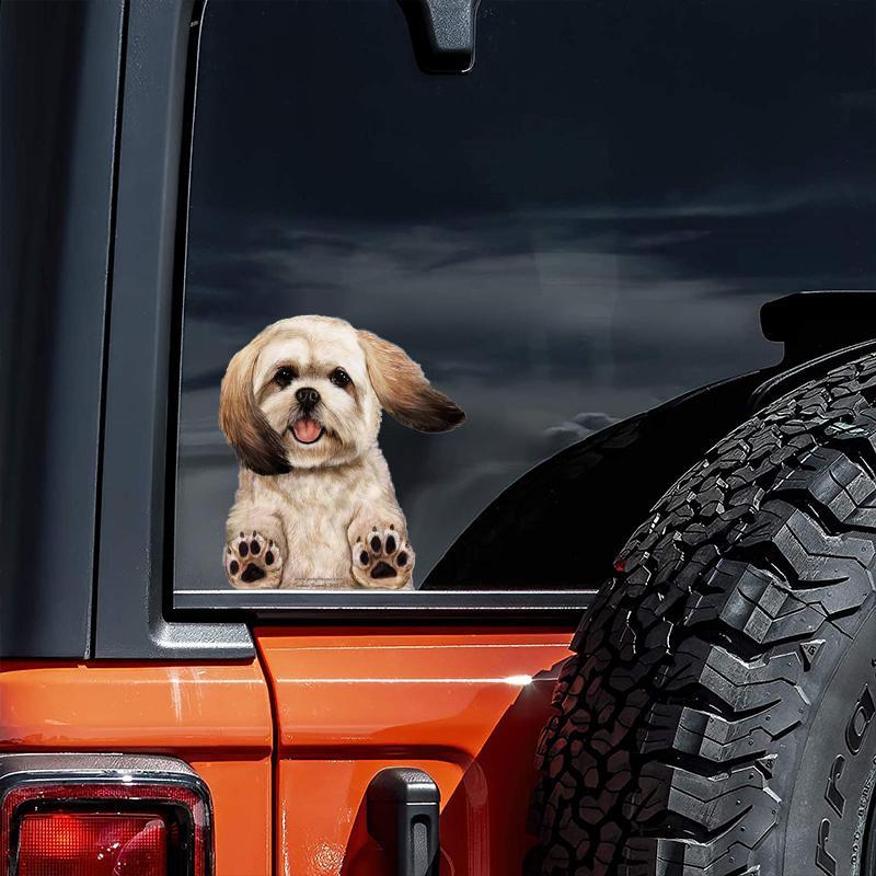 Lhasa Apso-On The Move Window Car Sticker