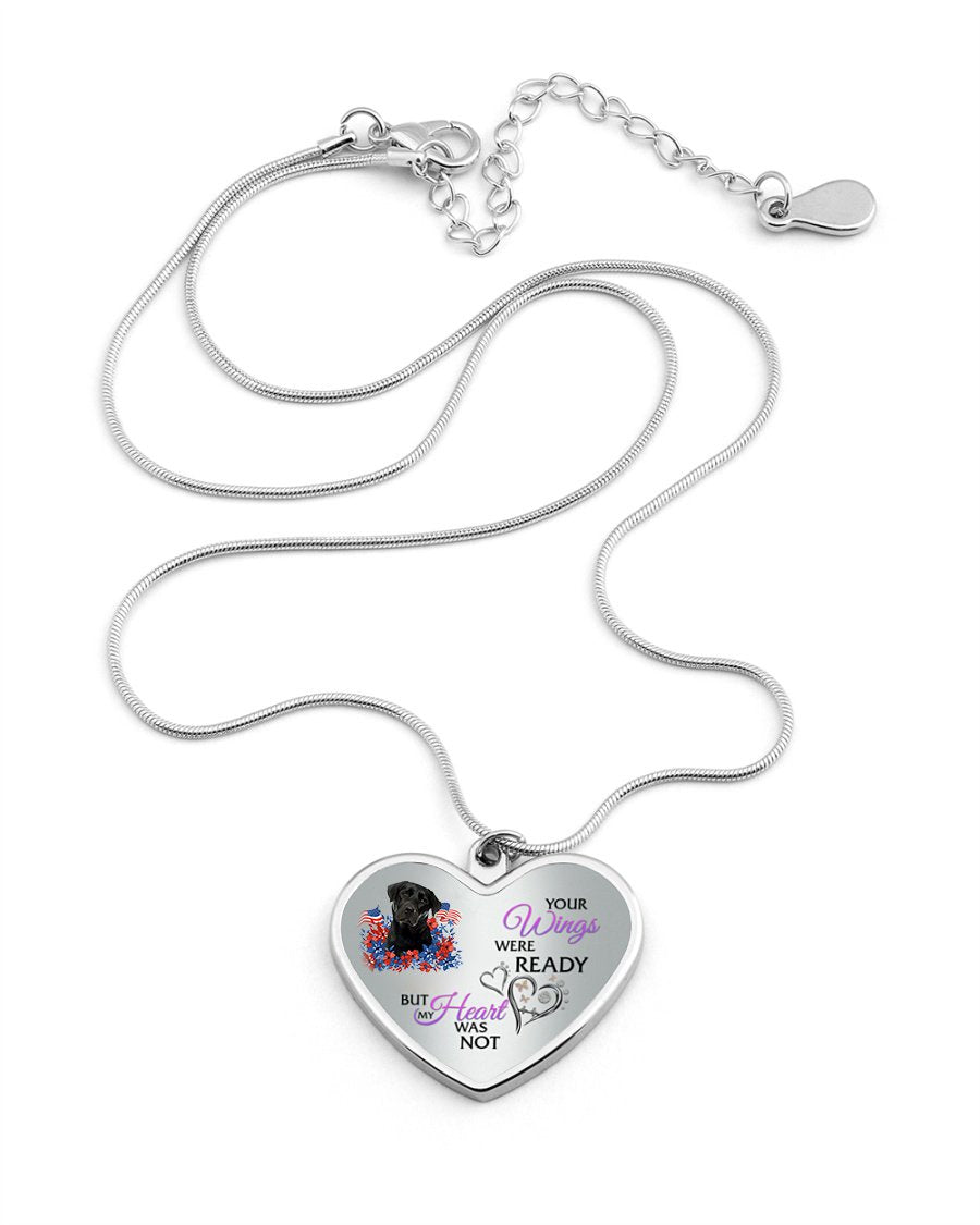 Loyalty-black Labrador 1 Your Wings Metallic Heart Necklace