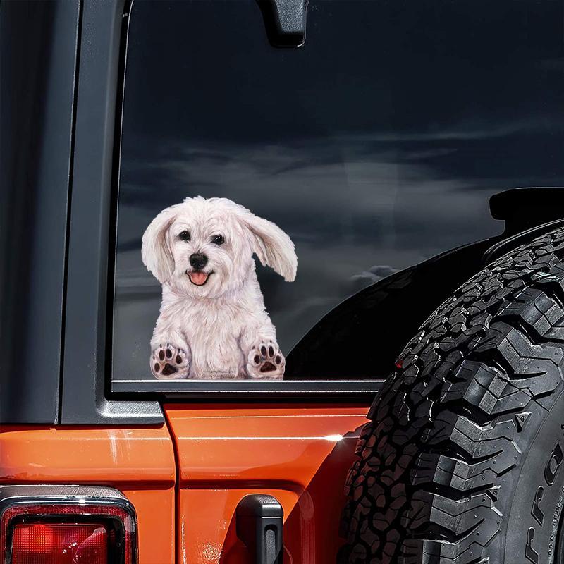 Havanese (White)-On The Move Window Car Sticker