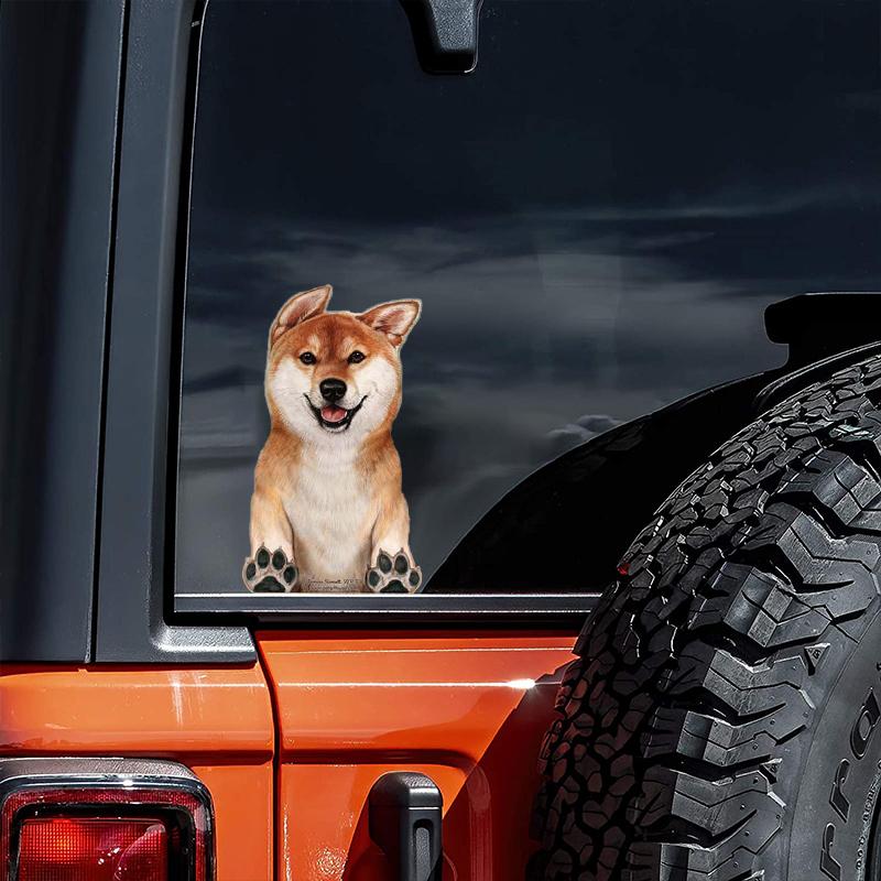 Shiba Inu (Red &amp; White)-On The Move Window Car Sticker