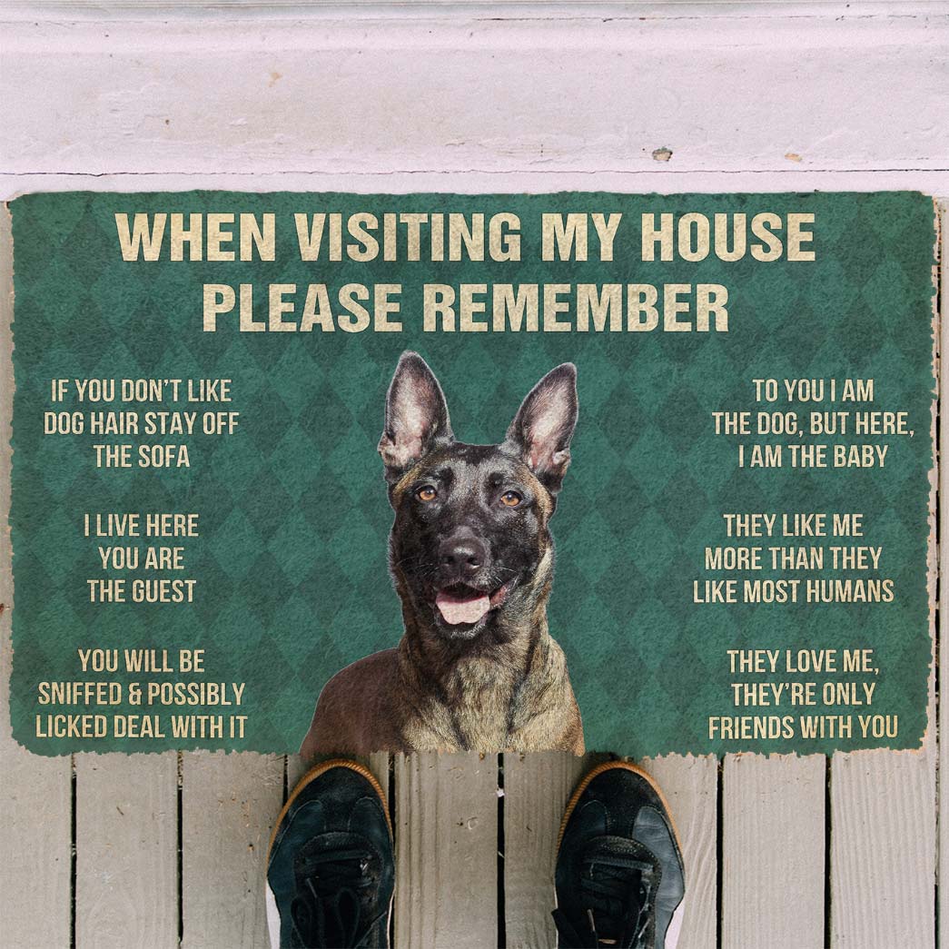 Noodever 3D Please Remember Dutch Shepherd Dogs House Rules Doormat