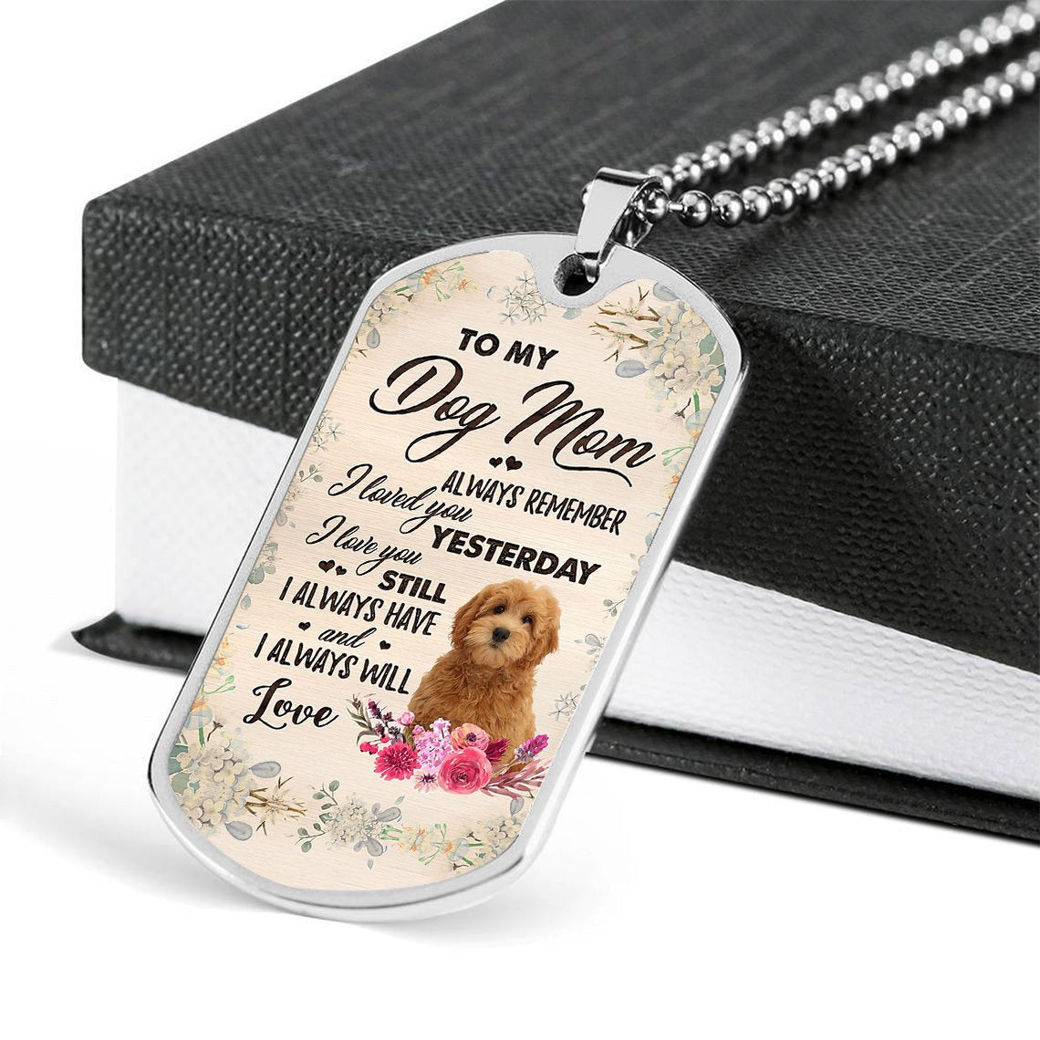 Dog Mom-RED Goldendoodle-Luxury Necklace