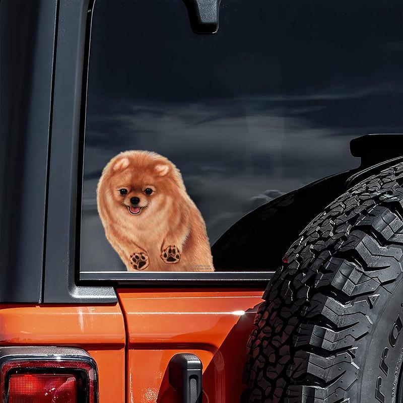 Pomeranian-On The Move Window Car Sticker