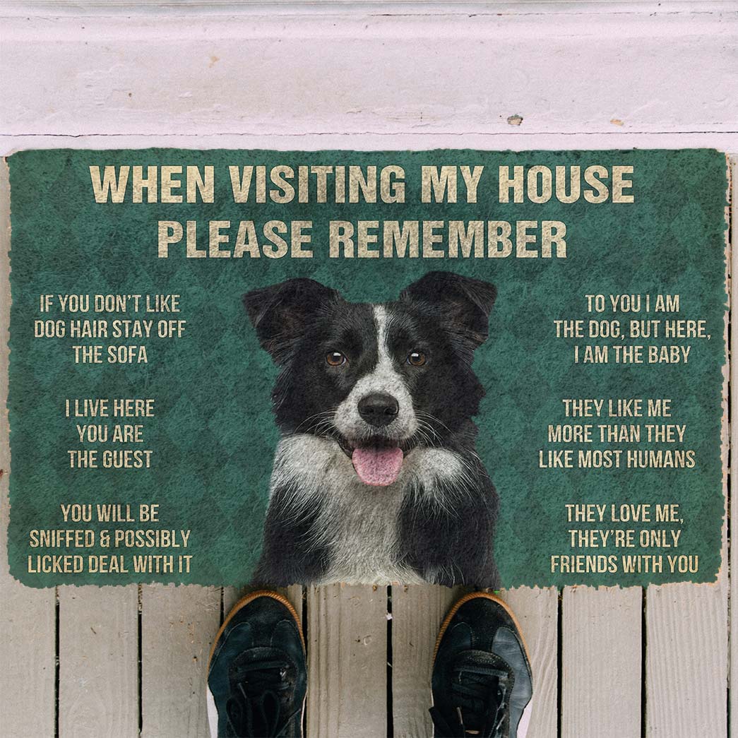 Noodever 3D Please Remember Border Collies House Rules Doormat