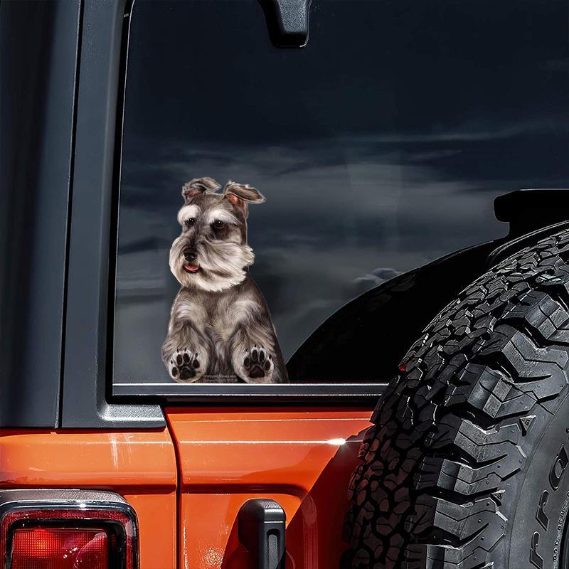 Schnauzer Uncropped-On The Move Window Car Sticker