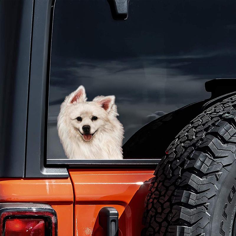 American Eskimo-On The Move Window Car Sticker