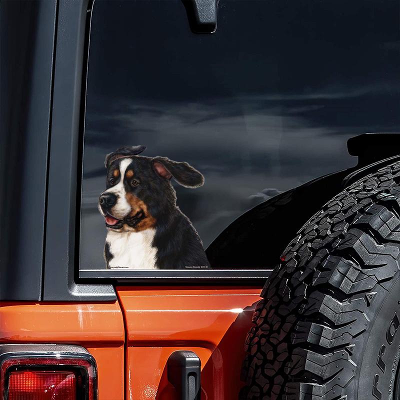 Bernese Mountain Dog-On The Move Window Car Sticker