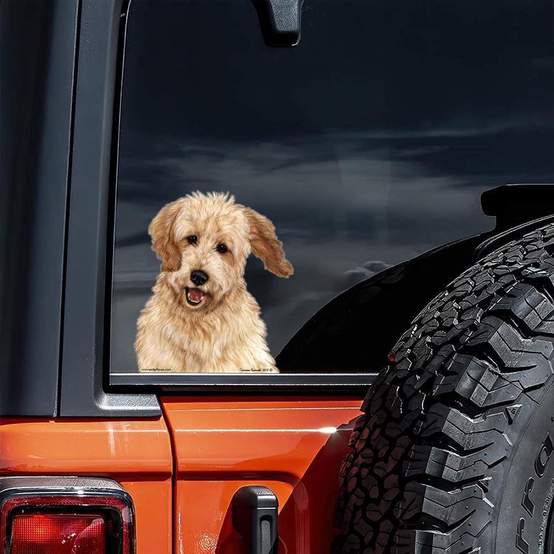 Goldendoodle-On The Move Window Car Sticker