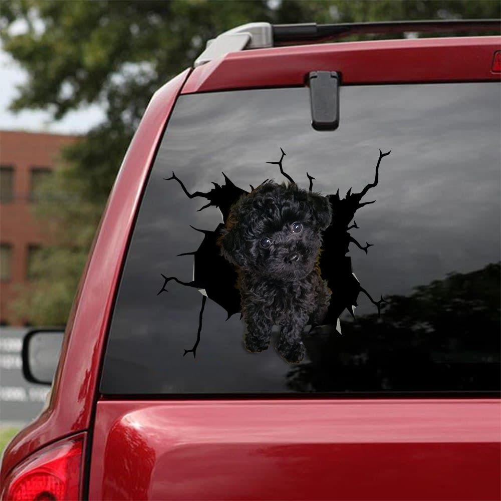 Poodle Crack Car Sticker, Toilet Sticker, Fridge Sticker 23
