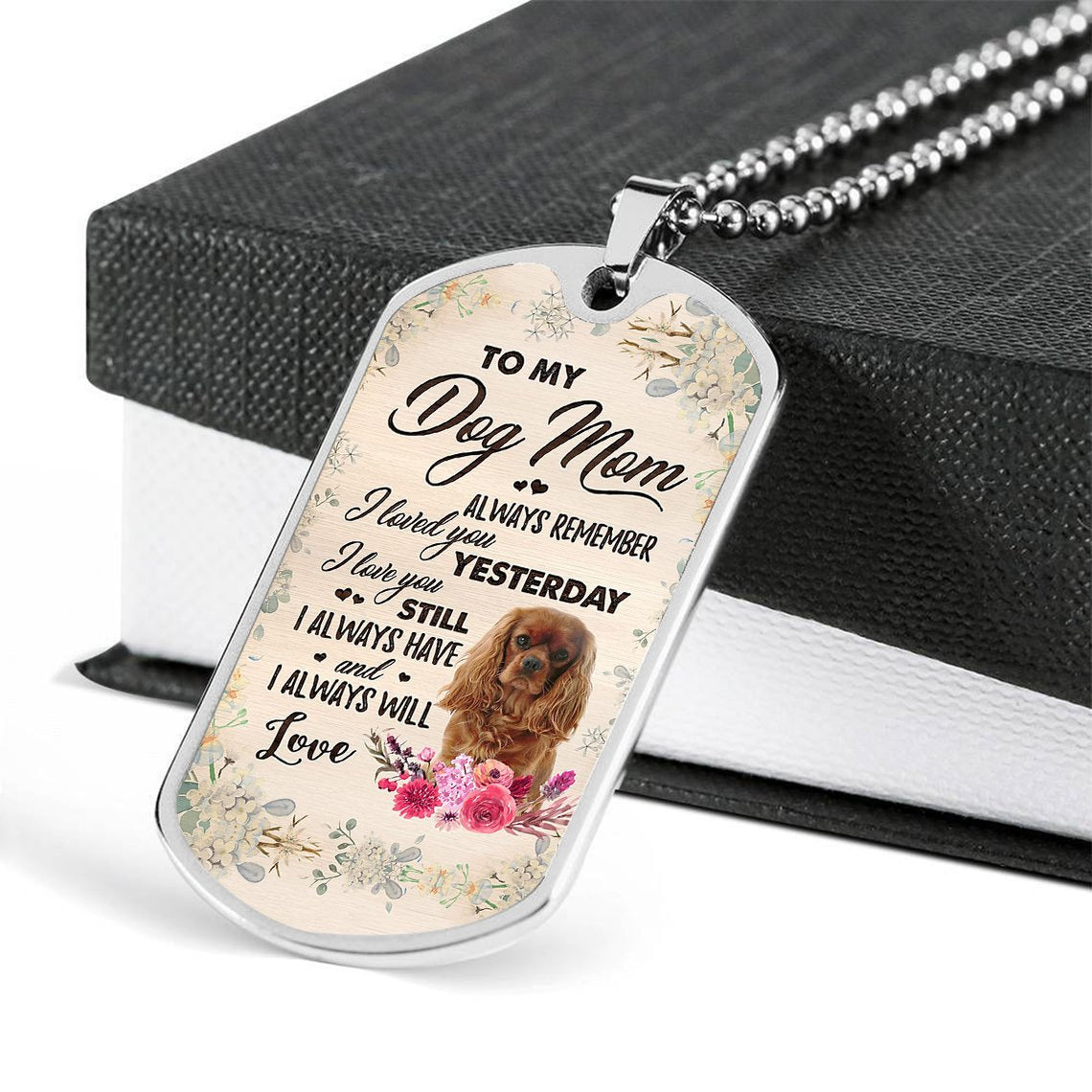 Dog Mom-Cavalier King Charles Spaniel 3-Luxury Necklace