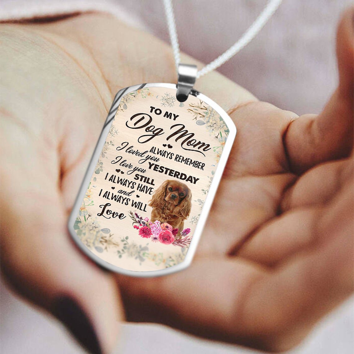 Dog Mom-Cavalier King Charles Spaniel 3-Luxury Necklace
