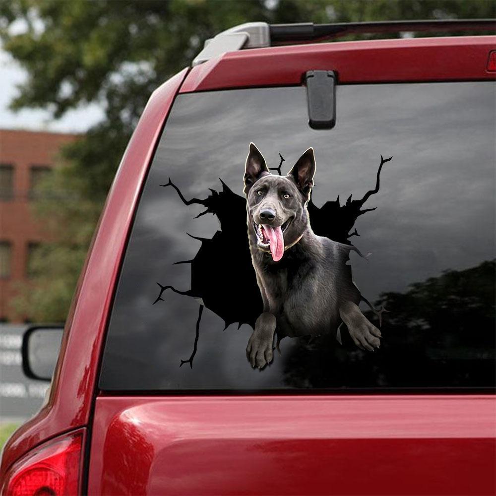 Belgian Malinois Crack Car Sticker, Toilet Sticker, Fridge Sticker 10