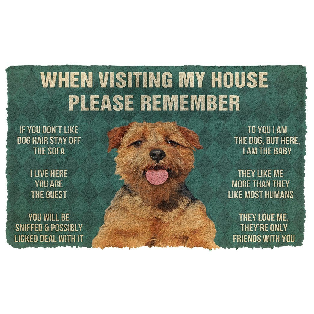 Noodever 3D Please Remember Norfolk terrier House Rules Doormat