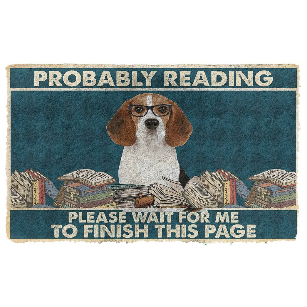 Noodever 3D Beagle Probably Reading Please Wait Doormat