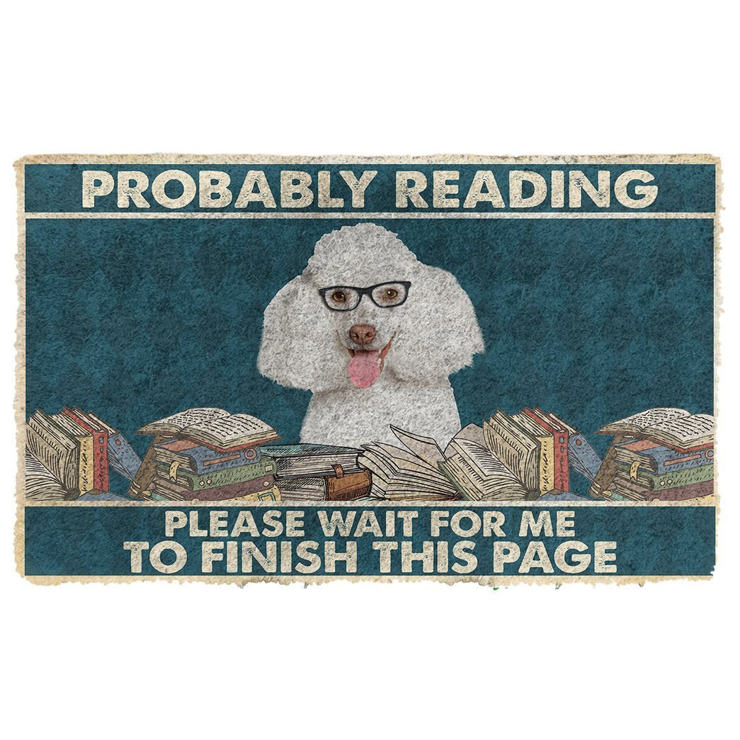 Noodever 3D Poodle Probably Reading Please Wait Doormat
