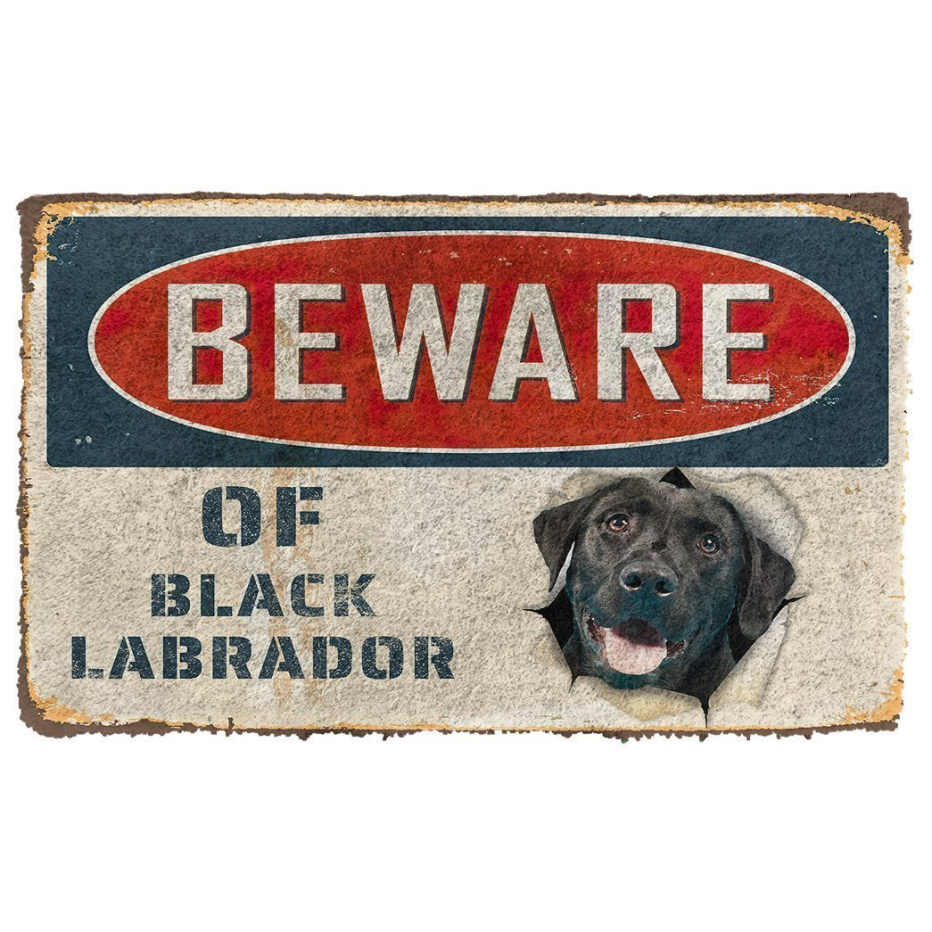 Noodever 3D Beware Of Black Labrador Doormat
