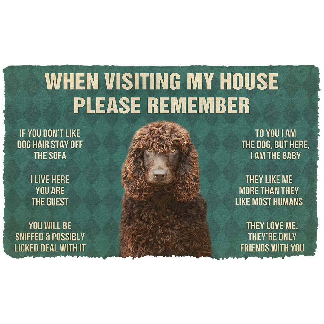 Noodever 3D Please Remember Irish Water Spaniel Dogs House Rules Doormat