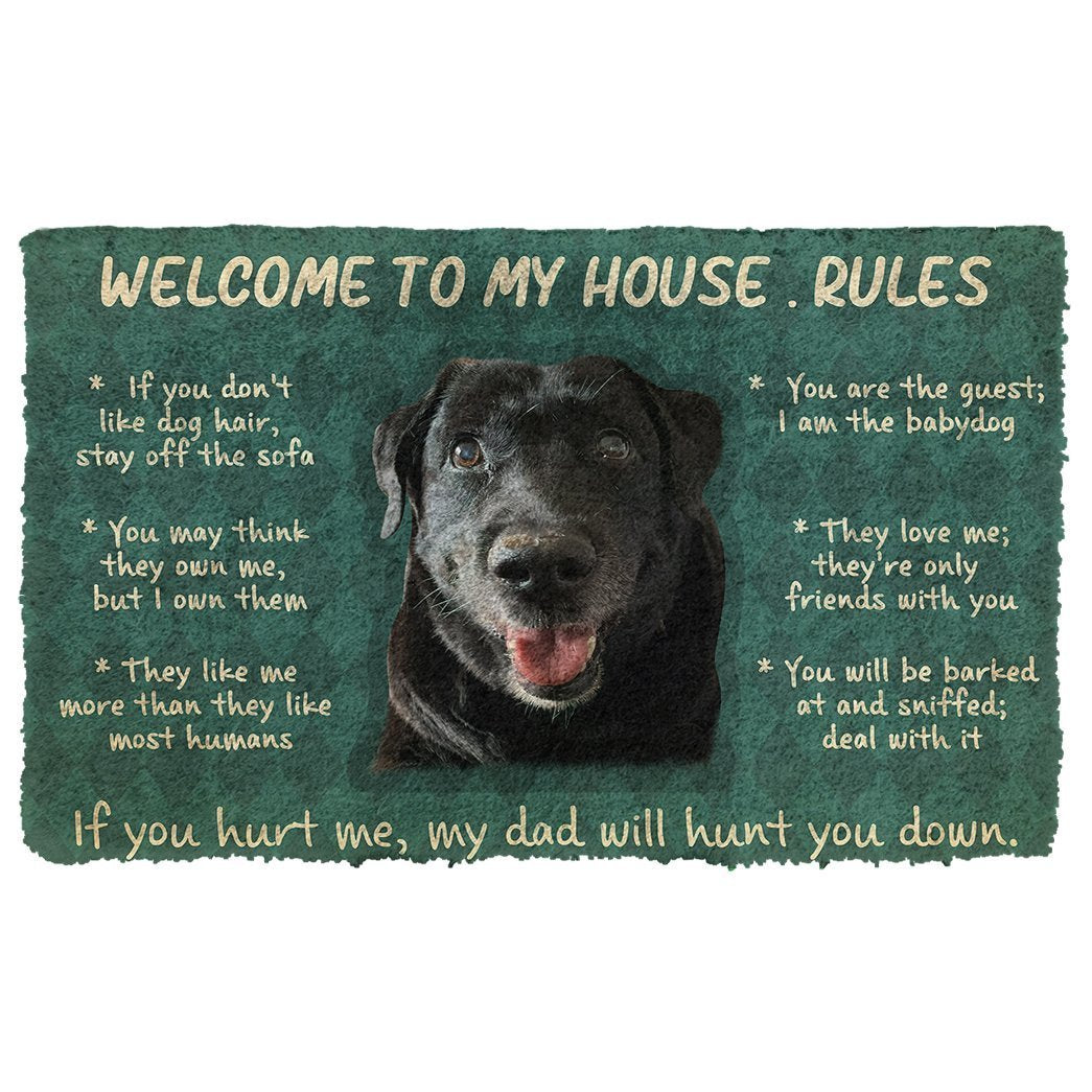 Noodever 3D Welcome To My House Rules Doormat