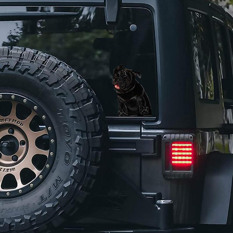 Pug (Black)-On The Move Window Car Sticker
