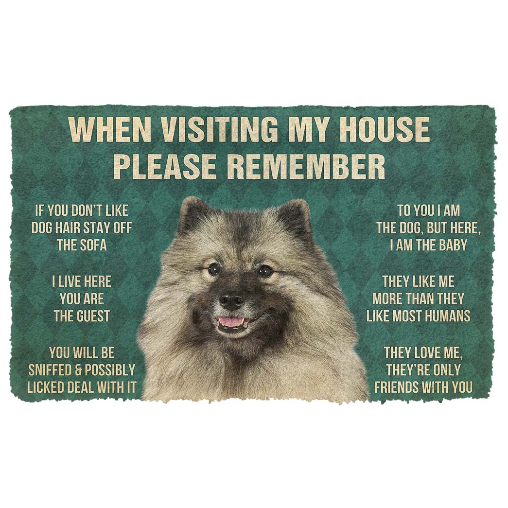 Noodever 3D Please Remember Keeshond House Rules Doormat