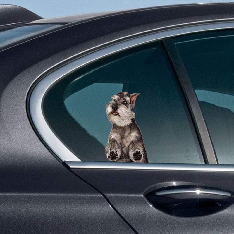 Schnauzer-On The Move Window Car Sticker