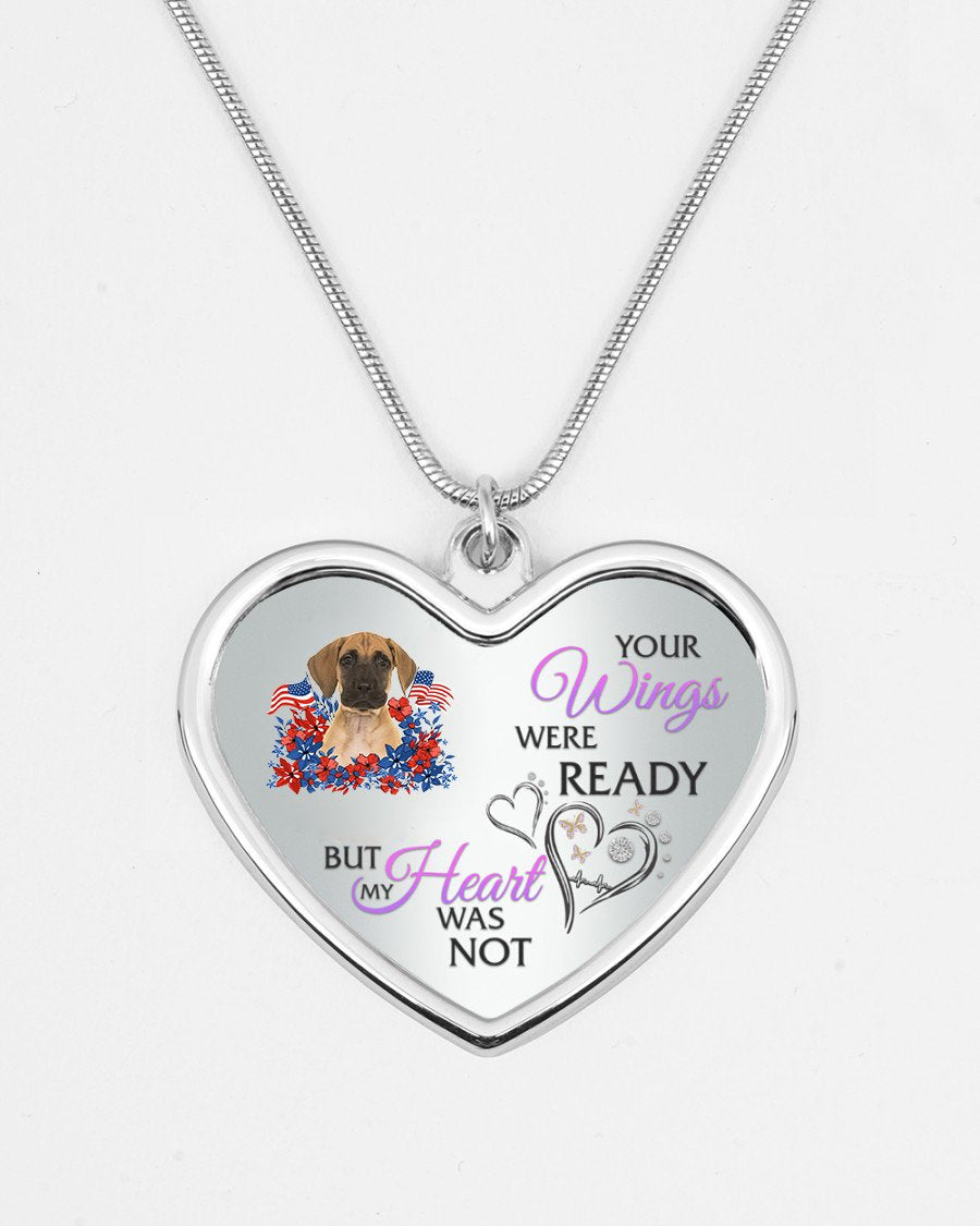 Loyalty-Great Dane Your Wings Metallic Heart Necklace