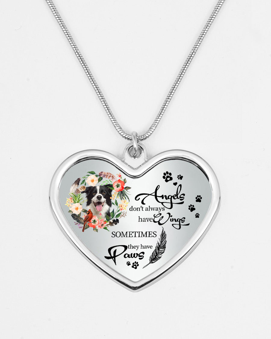 Personalized Memorial Heart Necklace-Angels Have Paws Necklace