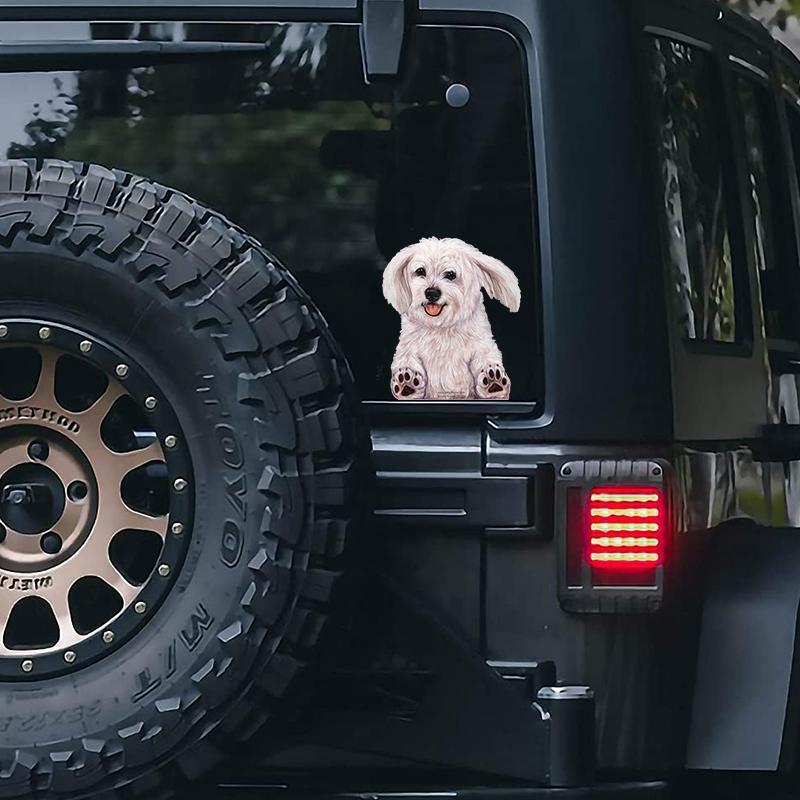 Havanese (White)-On The Move Window Car Sticker