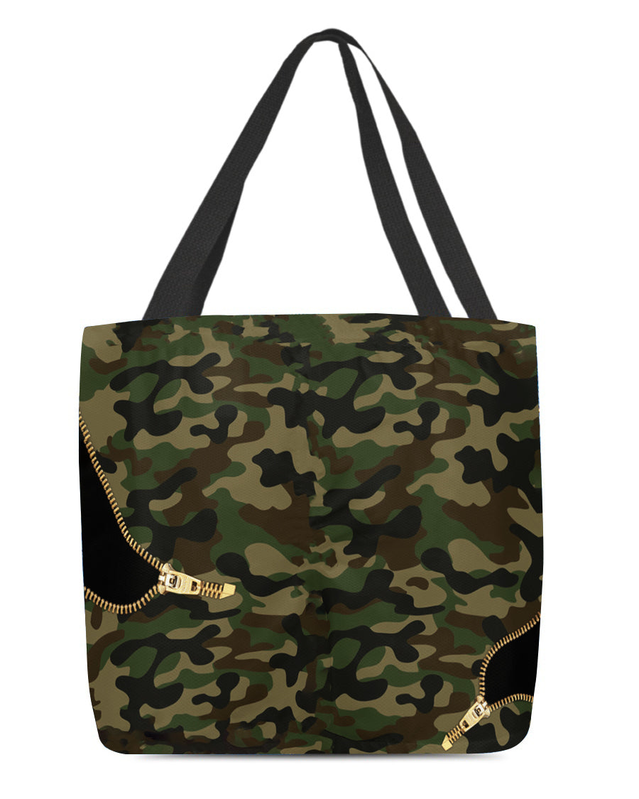 American Bulldog Camo Cloth Tote Bag