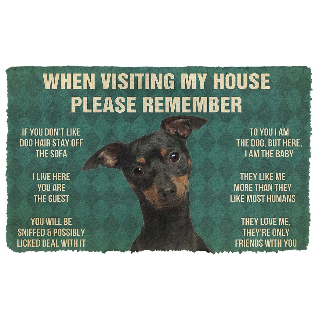 Noodever 3D Please Remember Miniature Pinschers House Rules Doormat
