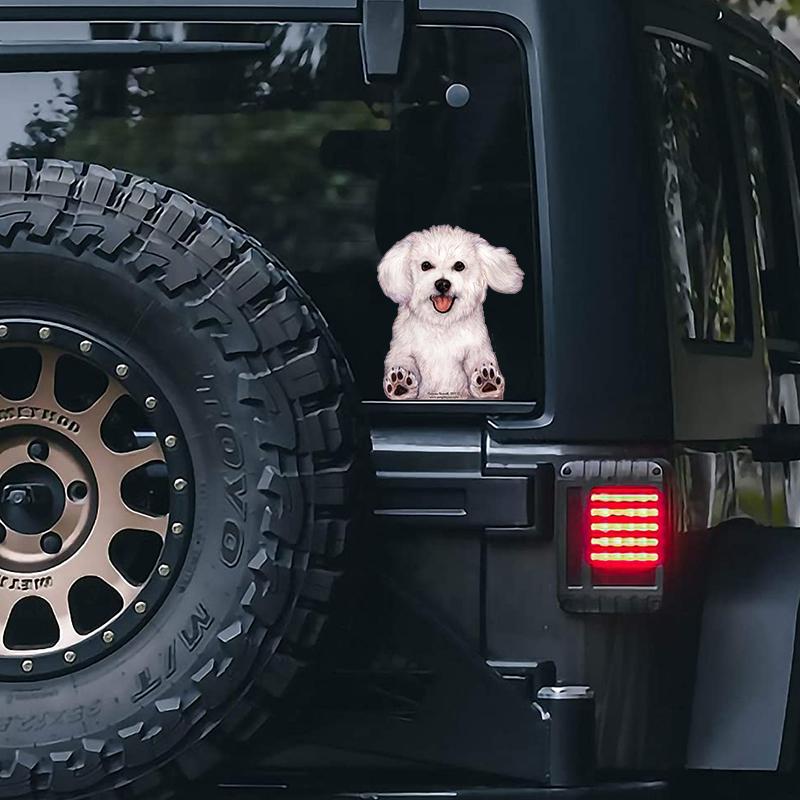 Bichon Frise-On The Move Window Car Sticker